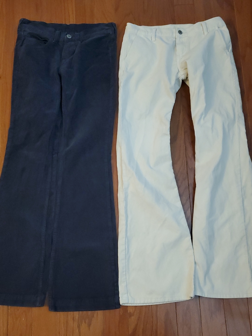 John Galt Cream Blue Corduroy Pants From Brandy Melville Medium Lot two Cotton